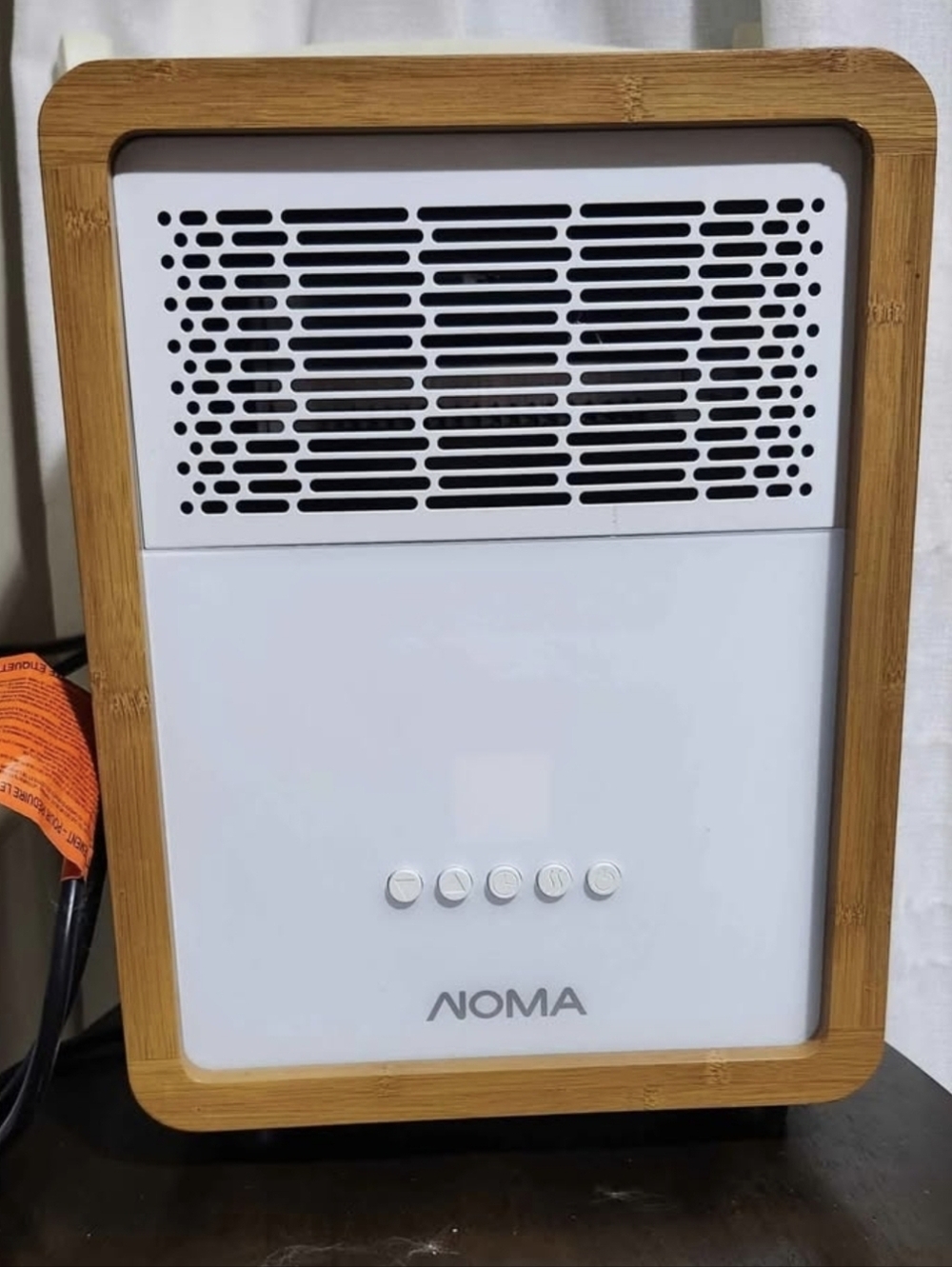 NOMA White & Bamboo Space Heater
